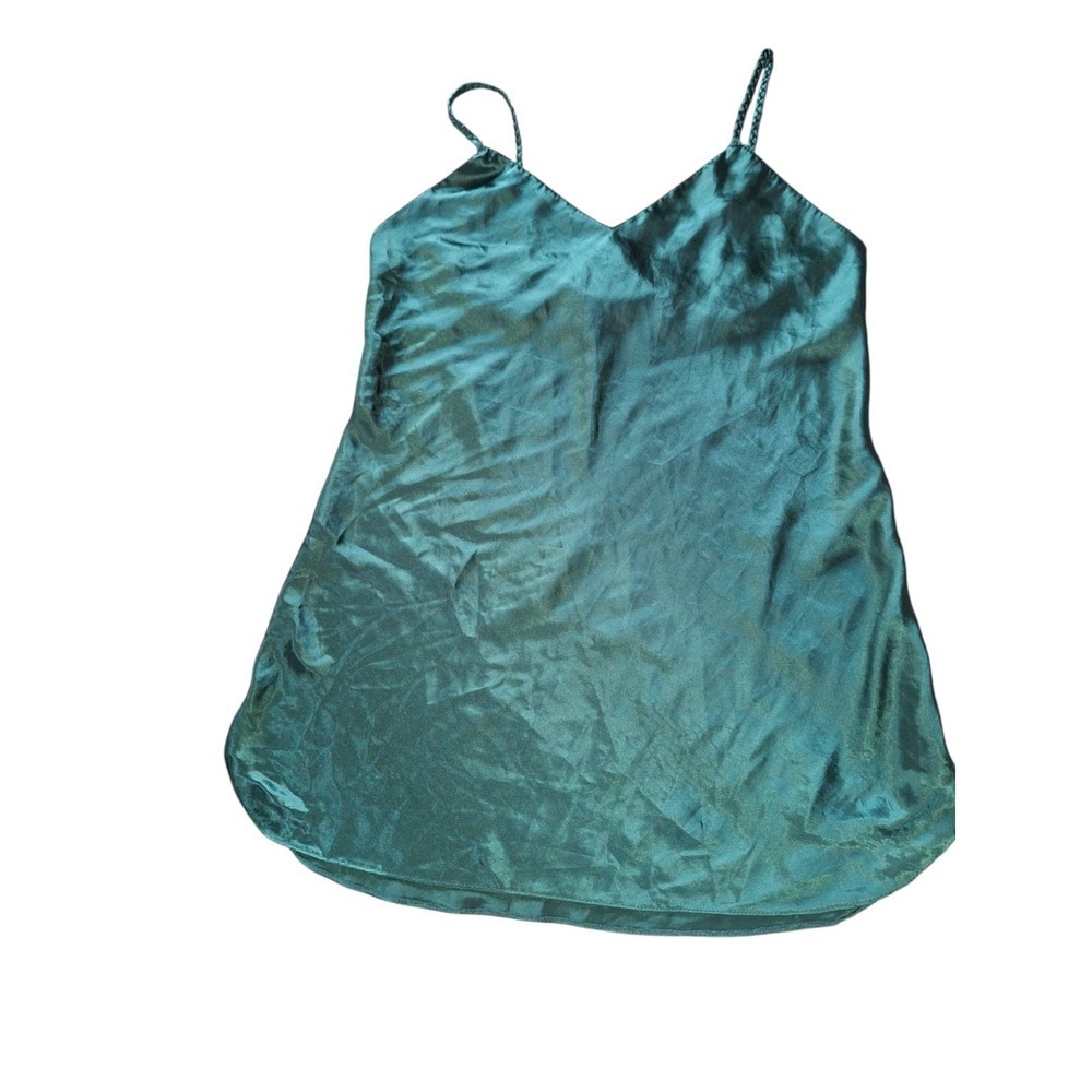 Vintage Beth Michaels Silky Satin Green Chemise Babydoll JC Penney Lingerie Sz L